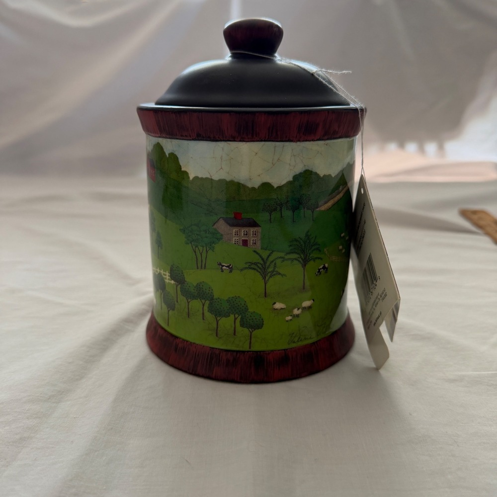 Hallmark American Landscape Valerie Vitton Ceramic Canister Jar with Lid NEW